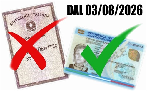 Cessazione validità carta di identità cartacea dal 3 Agosto 2026